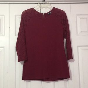 Lace sleeve shirt from Express